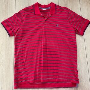Men's Red Striped Polo Shirt